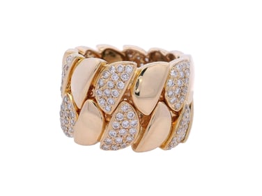 18kt yellow Gold Ring with 1.80 Cts in Diamonds