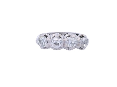 Antique Platinum Ring with 1.20 CTS in Diamonds