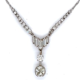 14K White Gold 2.35 Ct. Diamond Necklace