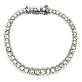 Platinum 6.25 Ct. Graduated Diamond Bracelet