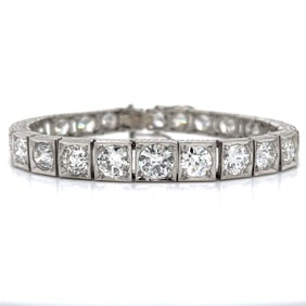 Platinum 17.50 Ct. European-cut Diamond Bracelet