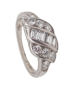 Hartzberg & Co. 1930 Art Deco Band Ring In Platinum With VS Diamonds