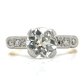 Art Deco 14K Yellow Gold  and Platinum 1.40 Ct. Diamond Ring
