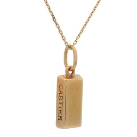 Cartier Paris 1970 1/4 Ounce Ingot Pendant Necklace In Solid 18Kt Yellow Gold