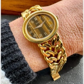 PIAGET 18K Yellow Gold Tiger Eye Watch