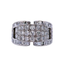 Art Deco Platinum Ring with 2.10 CTW in  Diamonds