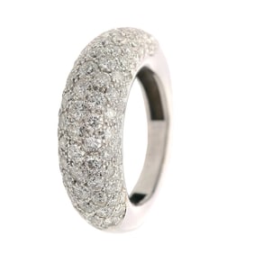 CHAUMET Anneau Paris 18kt White Gold Dome Ring with Diamonds