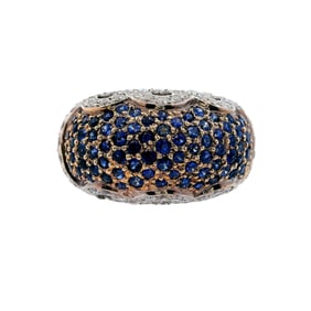 14kt Gold Ring with Sapphires and Diamonds