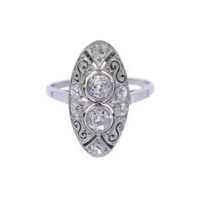 Platinum filigree Ring with Diamonds