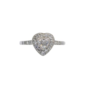 Platinum Heart shape Ring with Diamonds