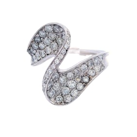 Modernist 14kt Gold Ring with Diamonds