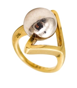 Cartier 1969 Dinh Van Geometric Sculptural Ring In 18Kt Gold