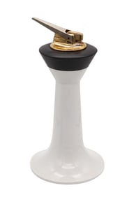 Ronson 1954 By Harold Sitterle Rosenthal Desk Tall Lighter In White And Black Porcelain