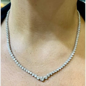 14K White Gold 5.00 Ct. Diamond Necklace