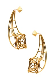 Peruffo Sculptural Geometric Three Dimensional Dangle Earrings 18Kt Gold