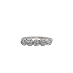 Antique Platinum 5 Diamonds Ring