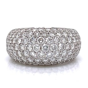 18K White Gold 3.50 Ct. Diamond Dome Ring