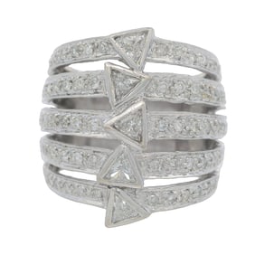 Modern 18kt white Gold Ring with 1.72 Cts in Diamonds