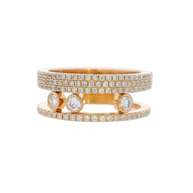 Messika Paris 18kt yellow Gold Move Roamane Pave Ring with Diamonds