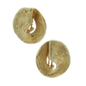 Vintage 14kt yellow Gold Geometric Irregular Earrings