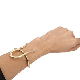 14kt Yellow Gold Diamond Bangle by Yamachi Jewelry