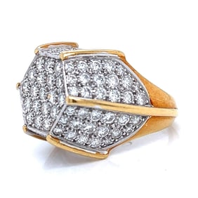18K Yellow Gold Geometric Ring with 6.80 Ct. Diamonds