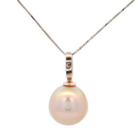 14kt yellow gold Pendant Necklace with Golden Pearl