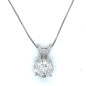 14K White Gold Pendant Necklace with 2.67 CTS Diamond