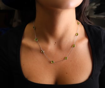 Platinum Chain with 22 CTS in Peridots