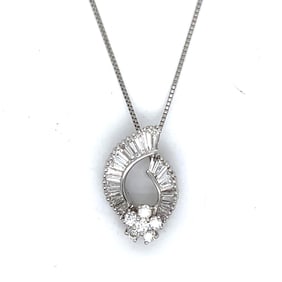 Platinum and 18k Gold Pendant Necklace with Diamonds
