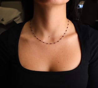 Platinum Chain with Rubies 16 inches