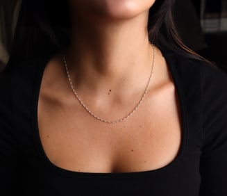 Platinum Chain with Micro Pearls 18 inches