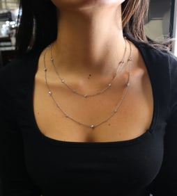 Platinum Chain Necklace with 5.35 CTS in Diamonds