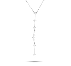 14K White Gold 0.40ct Diamond Drop Necklace