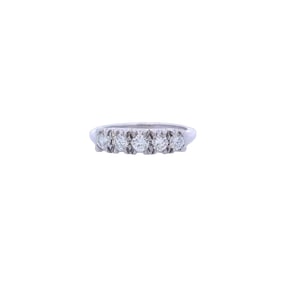 Five stones Ring in 14kt white Gold with Diamonds