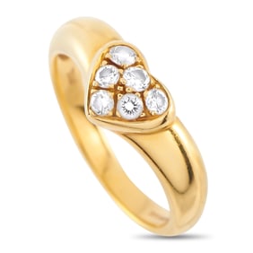 Tiffany & Co. 18K Yellow Gold Diamond Heart Ring