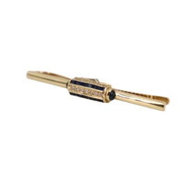 Tiffany & Co. Paris Art Deco 18kt Gold Tie Pin with Diamonds and Sapphires
