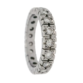 Art Deco Platinum Eternity Band Ring with Diamonds