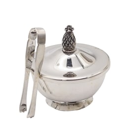 CARTIER Paris 1960 Little Salt Cellar With Lid In Polished .925 Sterling Silver