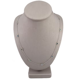 Aquamarines by the Yard Chain in Platinum and 18kt Gold