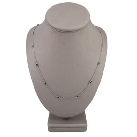 Emeralds by the Yard Chain in Platinum and 18kt Gold