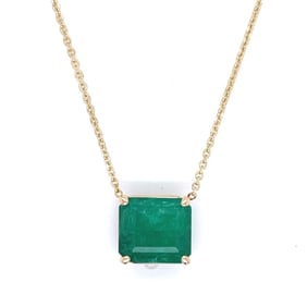 14K Yellow Gold 3.25 Ct. Emerald Necklace