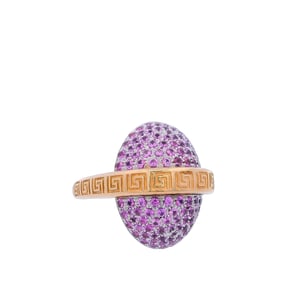 Versace Vintage 18kt Gold Ring with 1.25 Cts in Pink Sapphires