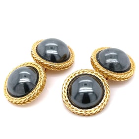 BOUCHERON 18K Yellow Gold Hematite Cufflinks