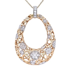 14kt Gold Pendant Necklace with Diamonds