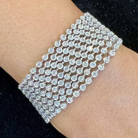18K White Gold 9.25 Ct. Diamond Bracelet