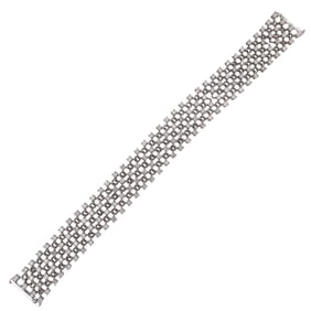 Platinum Mesh Bracelet with 6.40 Cts in Diamonds