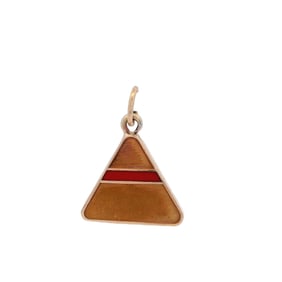 Geometric 14kt  yellow Gold Charm Pendant with Enamel