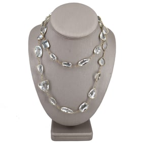 18kt Gold Necklace with 200 Cts in Brazilian Aquamarines