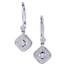 18kt white Gold Drop Earrings with Diamonds